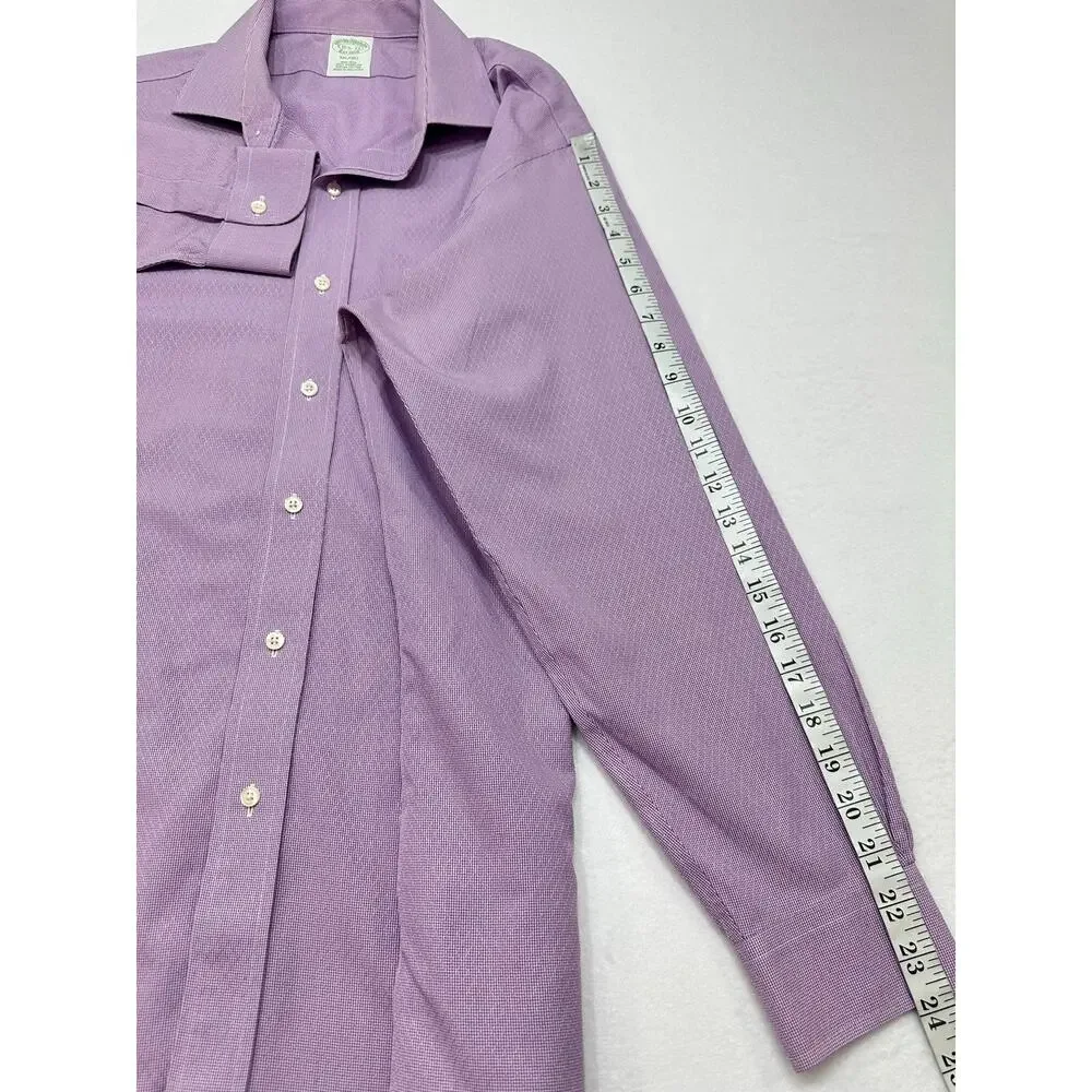 Brooks Brothers Milano Purple Supima Cotton Slim Fit Dress Shirt 16.5 33